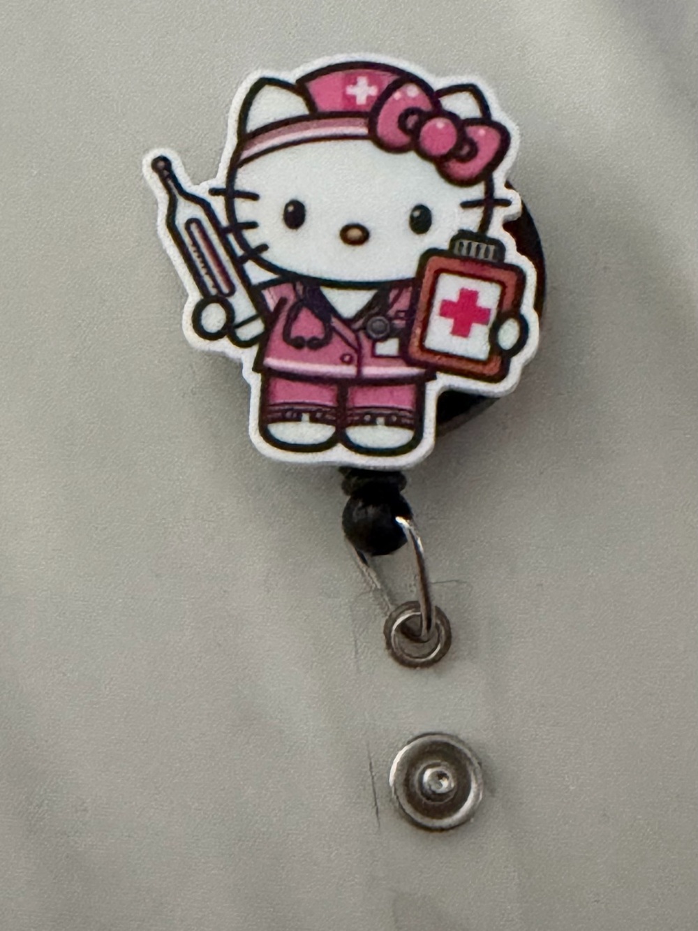 Hello Kitty Pink Nurse Key & Card Holder Badge Reel